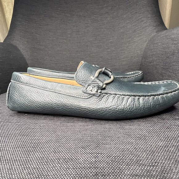 Bacco Bucci Mike Mens Leather Driving Shoes Loafer Size 9XM Navy Blue Horse Bit main image 8